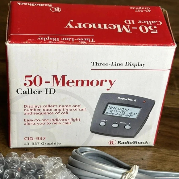 NWT RADIO SHACK 50 Memory Caller ID CID-937 Vintage Three Line Display - Picture 2 of 3